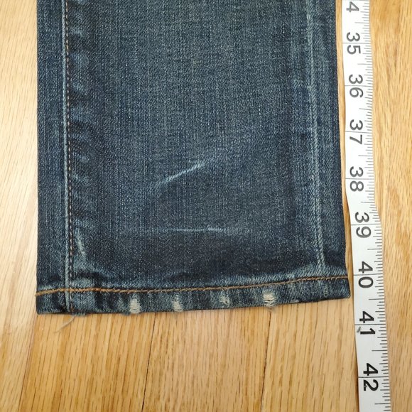 Lucky Brand Zoe Jeans Womens 4x27 Blue Denim Dark Wash Skinny Stretch Distressed - Picture 15 of 15